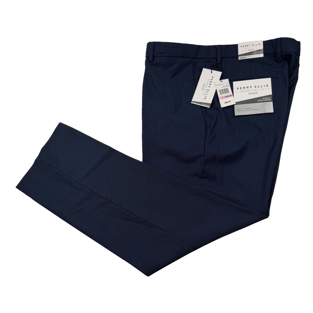 $95 NEW PERRY ELLIS PORTFOLIO MENS 38X30 BERING SEA TROUSERS DRESS PANTS SLACKS